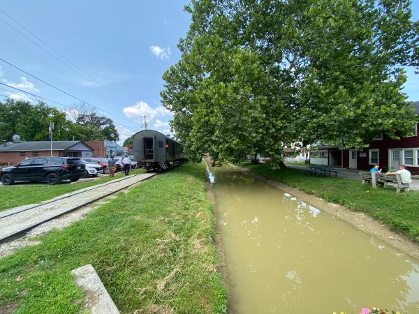Whitewater Canal and railroad in Metamora