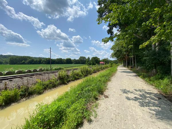 Whitewater Canal and railroad west of Metamora