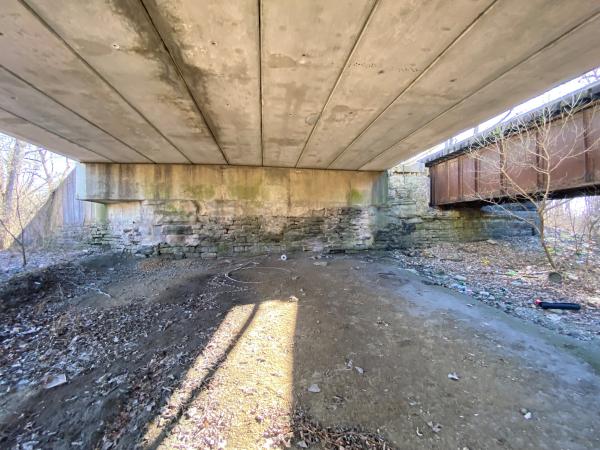 Underneath the Dry Fork Creek bridge