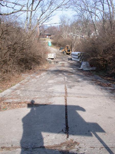 C&LE ROW crossing an abandoned stretch of Red Cedar Drive in College Hill