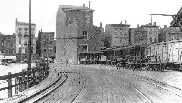 Historic photo of the rear of the old 4th Street Station