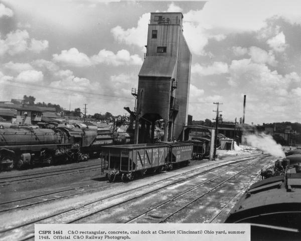 Historic photo of the C&O of Indiana coal dock in the Cheviot/Summit yard