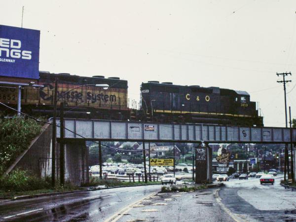 An old photo of the C&O of Indiana crossing Glenway Avenue near Westbourne Drive in Bridgetown