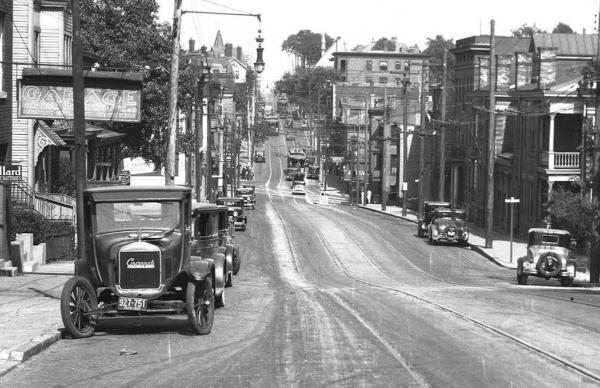 Historic photo of McMillan Street, looking east towards Vine