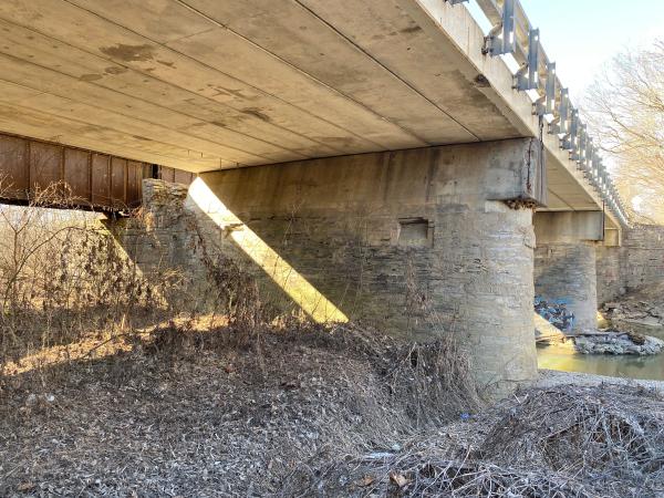 Underneath the Dry Fork Creek bridge