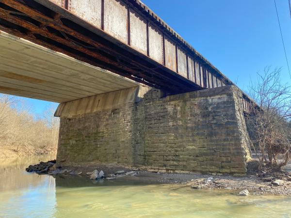 Underneath the Dry Fork Creek bridge