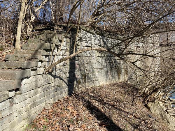 North abutment of the Dry Fork Creek bridge