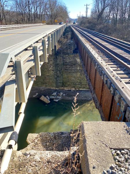 Standing on the location of the CL&A bridge over Dry Fork Creek