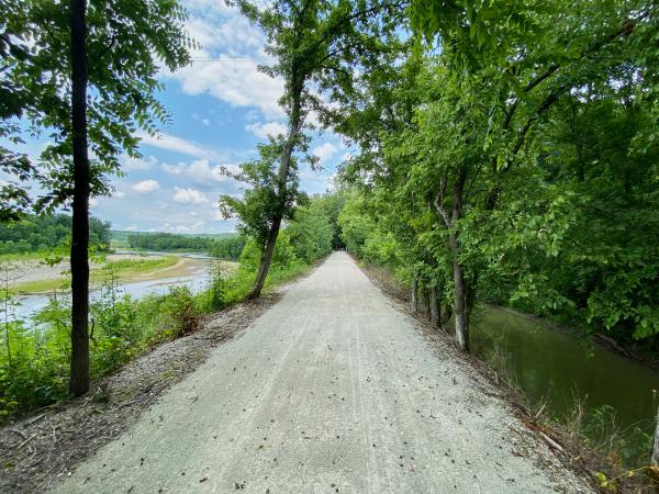 Whitewater Canal and towpath trail neat the Whitewater River and Shack Road