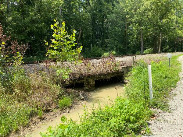 Whitewater Canal culvert under the railroad