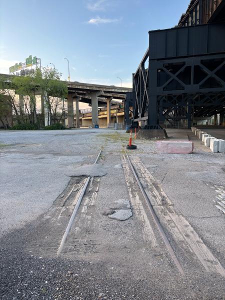 Former Big Four track next to Smith Street at Augusta Street