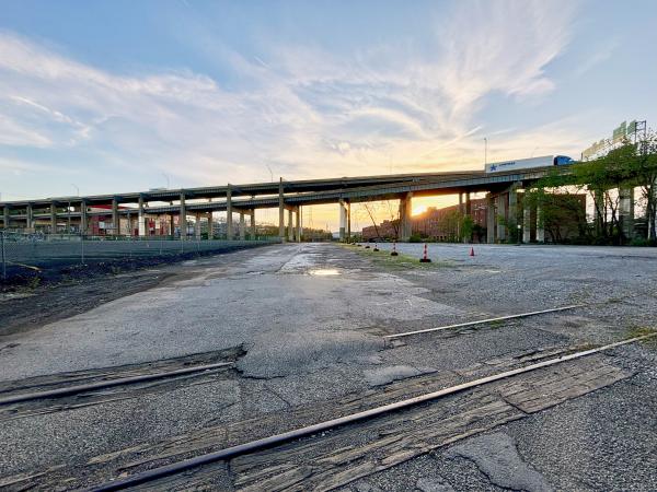 Former Big Four track next to Smith Street at Augusta Street
