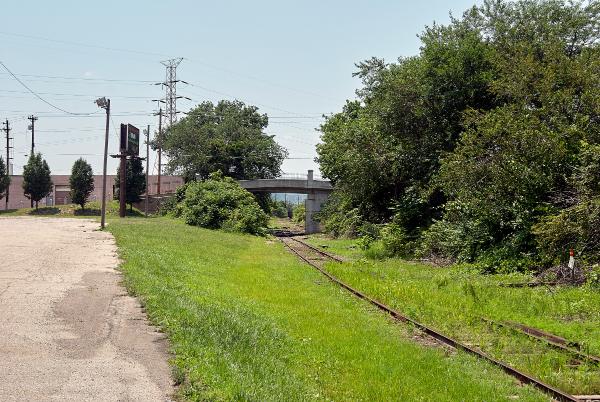 View of the Gest Street bridge over the Big Four line from the previous photo