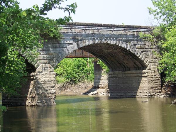 Former Indianapolis & Cincinnati, later Big Four Railroad bridge over Muddy Creek at the far western boundary of Cincinnati