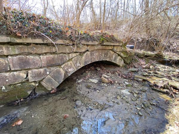 A more recent view of the north portal of the Cincinnati & Whitewater Canal tunnel in Cleves