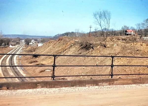 Historic Photo of River Road during construction of the new North Bend bypass in spring 1959