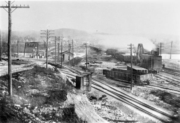 Historic photo of the area to the west of the Great Miami River after the 1913 flood