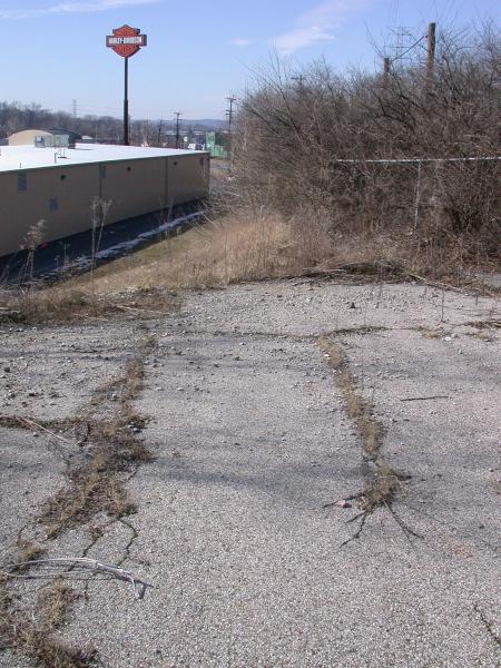 View of the old car loading station for the now gone GM plant in Norwood