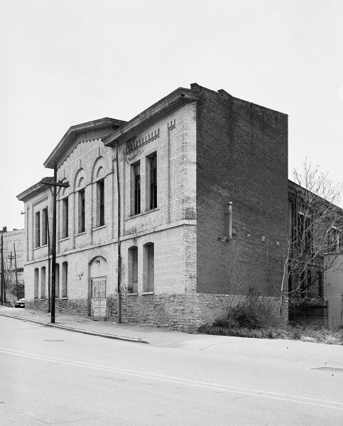 Historic photo of the Brighton carbarns on Harrison Avenue