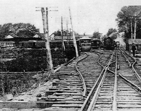 Historic photograph of the CG&P Carrel Street yard in 1902