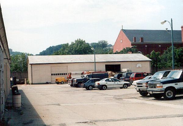 Side view of the CG&P maintenance building, now located at the Cincinnati Water Works pumping station on Eastern Avenue
