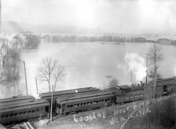 Historic photo of the CG&P during the 1913 flood