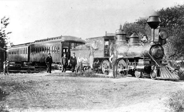 Historic photo of a CG&P steam train at an unknown location
