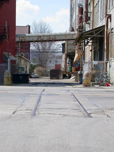 Cincinnati & Westwood and CH&D Railroad tracks crossing Beekman Street in South Fairmount