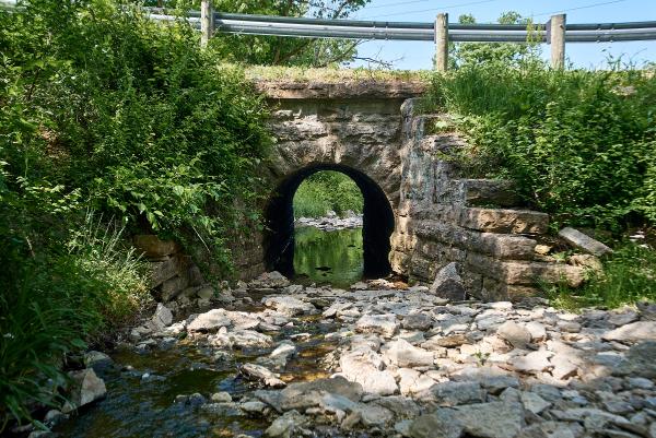 Former CH&D East Middletown Branch culvert over Kennedy Creek in Rentschler Forest Metropark north of Hamilton