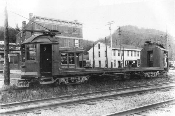 Historic photo of the CL&A freight car at the terminal at Anderson Ferry Road in approximately 1921