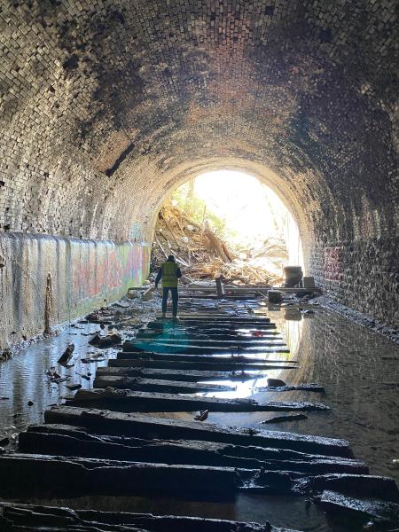 Interior view of the CL&N Oak Street Tunnel