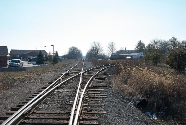CL&N ROW and a freight spur approaching Western Row Road in Mason