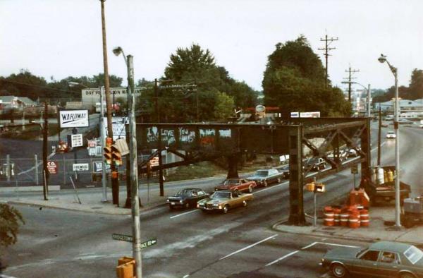 An old photo of the partially demolished C&O of Indiana overpass at Bridgetown and Race Roads in Bridgetown