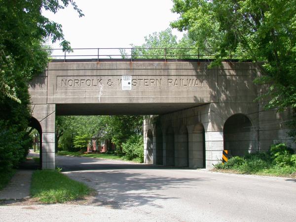 N&W Hyde Park Branch overpass at Grovedale Avenue in Hyde Park