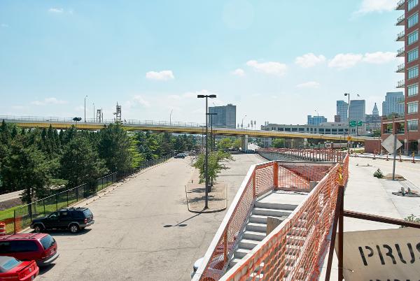 The same view of the Pennsylvania/Little Miami Railroad station's approach today