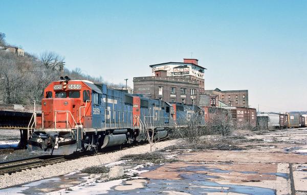 Old photo of the Pennsylvania/Little Miami Railroad line through Sawyer Point