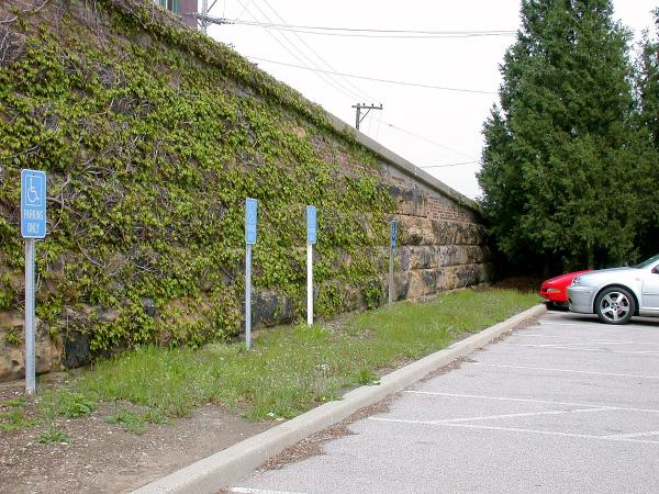 Location of Pennsylvania/Little Miami Railroad yards in the parking lot for Sawyer Point