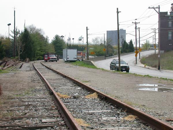 Pennsylvania/Little Miami Railroad line approaching downtown