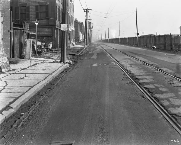Historic photo of Front Street, now Riverside Drive near the west entrance to International Friendship Park