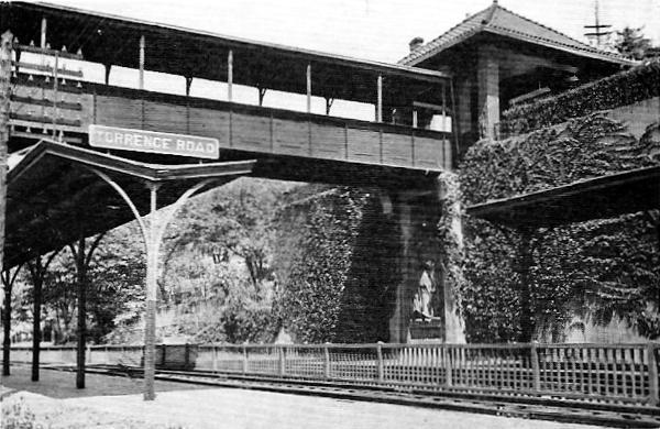 Historic photo of the Pennsylvania/Little Miami Railroad's Torrence Road Station on Eastern Avenue