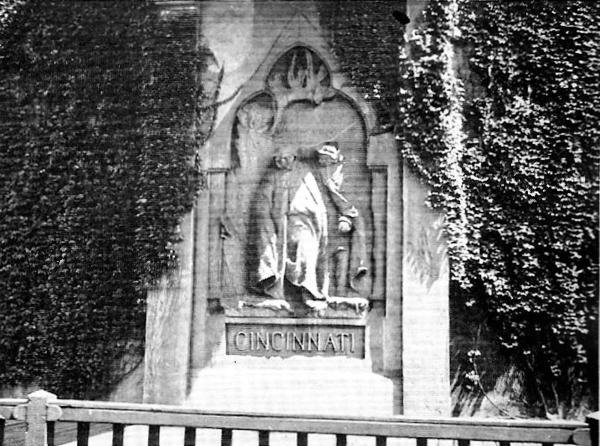 Historic photo of the Torrence Road Station relief carving