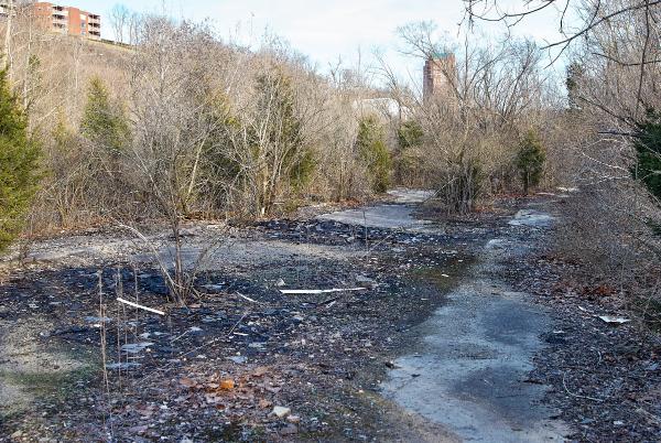 Pennsylvania/Little Miami Railroad shop ruins in the Pendleton Yard