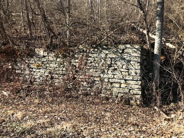 Old stone retaining walls along the former PRR/Little Miami Railroad north of Milford