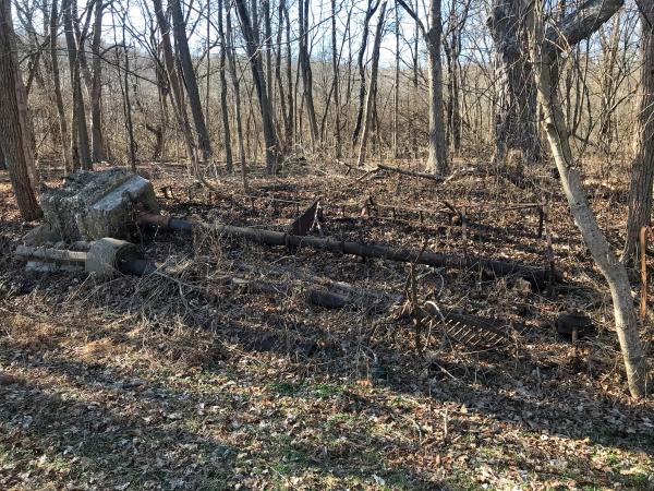 Abandoned signal masts along the former PRR/Little Miami Railroad north of Milford
