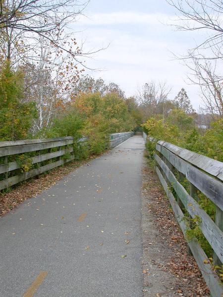 Approaching the bridge over the Little Miami River