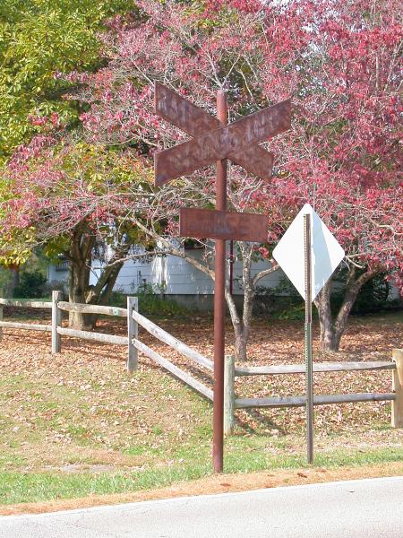 An old Railroad Crossing sign on South 2nd Street in Miamiville