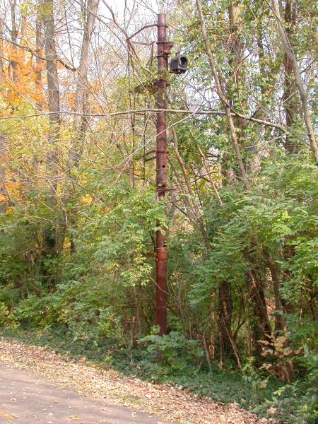 The rusted out remains of the old semaphore signal from the previous photo