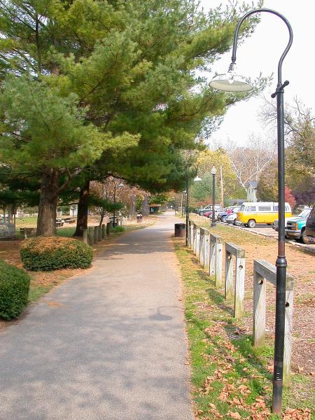 View of the Pennsylvania/Little Miami Railroad along Nisbet Park