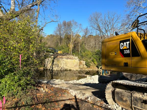 Pennsylvania/Little Miami Railroad bridge over O'Bannon Creek after demolition