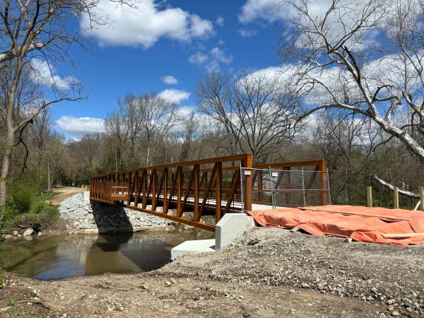 Pennsylvania/Little Miami Railroad bridge over O'Bannon Creek just before completion